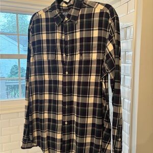 Ralph Lauren Navy and White Plaid Shirt